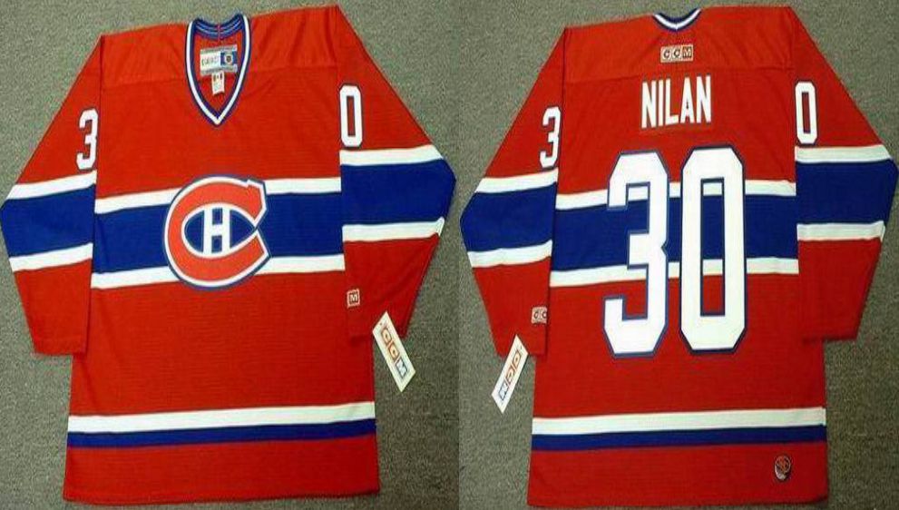 2019 Men Montreal Canadiens 30 Nilan Red CCM NHL jerseys